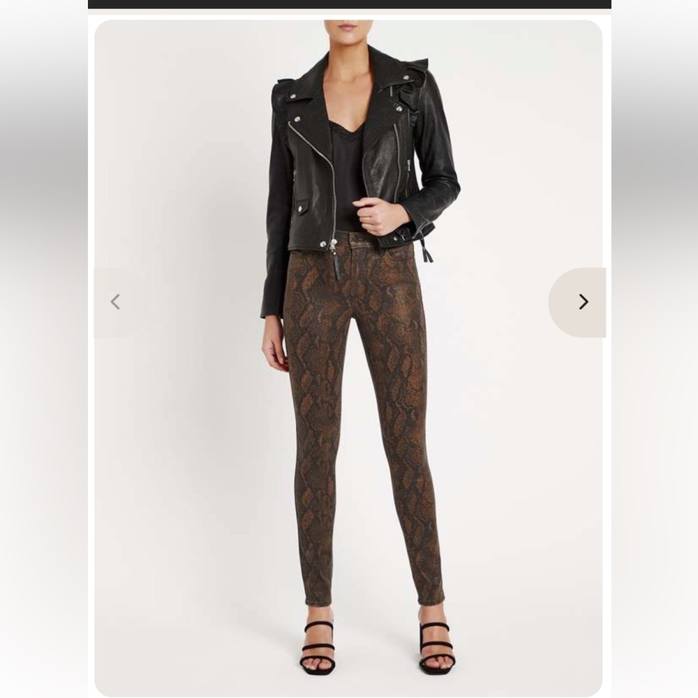 Paige Hoxton Ultra Skinny Coated Jeans in animal print 28